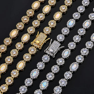 Custom Opal & Zircon Necklace | High-End Hip Hop Jewelry for Men | Caratix - CaratixJewelry