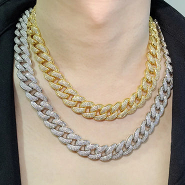 18mm Iced Out Cuban Link Chain Bracelet - CaratixJewelry