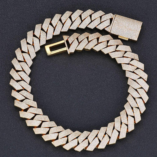 -Cut Moissanite Cuban Link Chain – S925 Sterling Silver Iced-Out Hip Hop Men’s Luxury Streetwear Necklace - CaratixJewelry