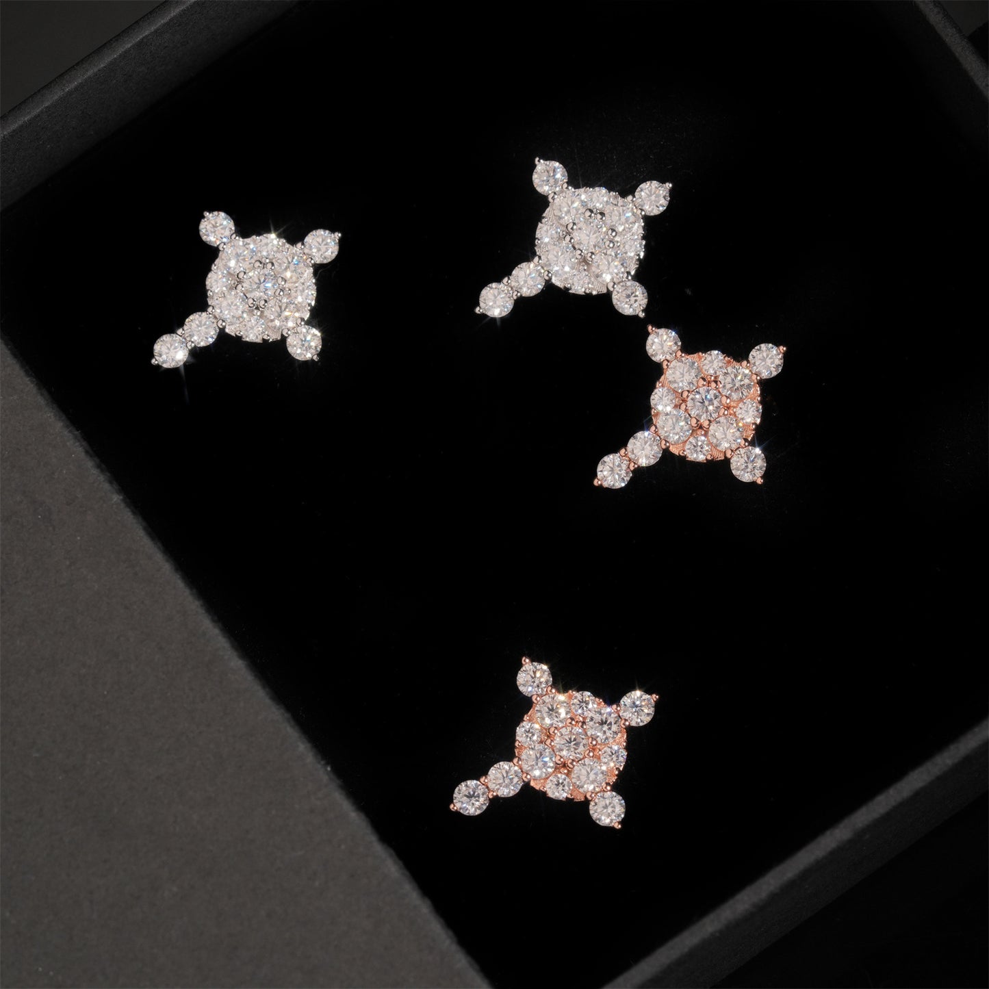 S925 Sterling Silver Moissanite Stud Earrings | D Color VVS1 Solitaire | Caratix