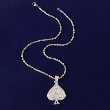 Men's Poker Necklace | Premium Copper CZ Casino Jewelry Caratix - CaratixJewelry