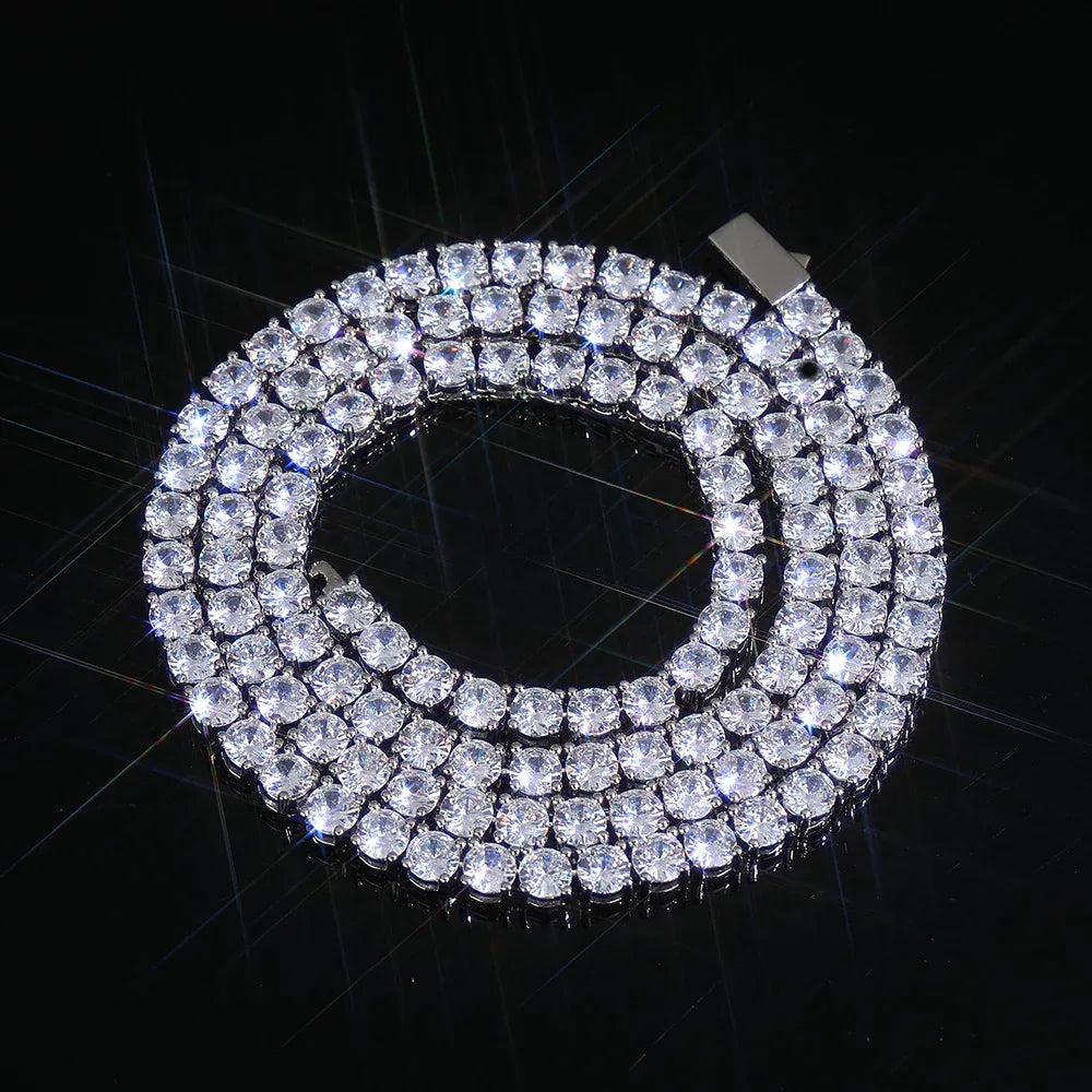 Tennis Chain Necklace with Zircon Stones and Spring Clasp for Men | Iced Out Hip Hop Jewelry | Caratix Jewelry - CaratixJewelry