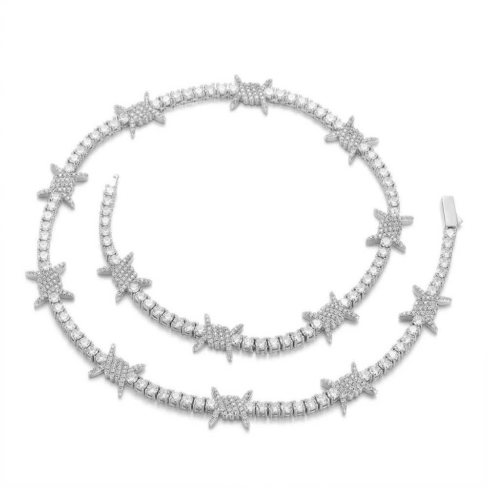 Thorn Tennis Chain Zircon Necklace with Spring Clasp for Men & Women | Caratix Jewelry - CaratixJewelry