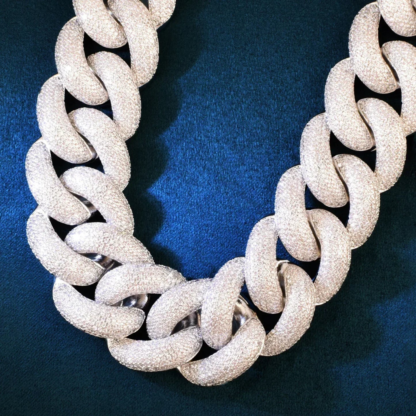 25mm Iced Out Bubble Cuban Chain Necklace with Copper & Zircon - CaratixJewelry