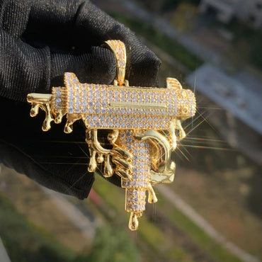 Hip Hop Rapper Style Pendant | CZ Iced Out Men’s Street Dance Trend Necklace - CaratixJewelry