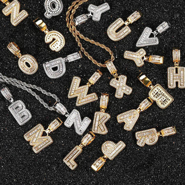Custom Iced-Out Letter Pendant Necklace with Zircon Stones for Men | Caratix Jewelry - CaratixJewelry