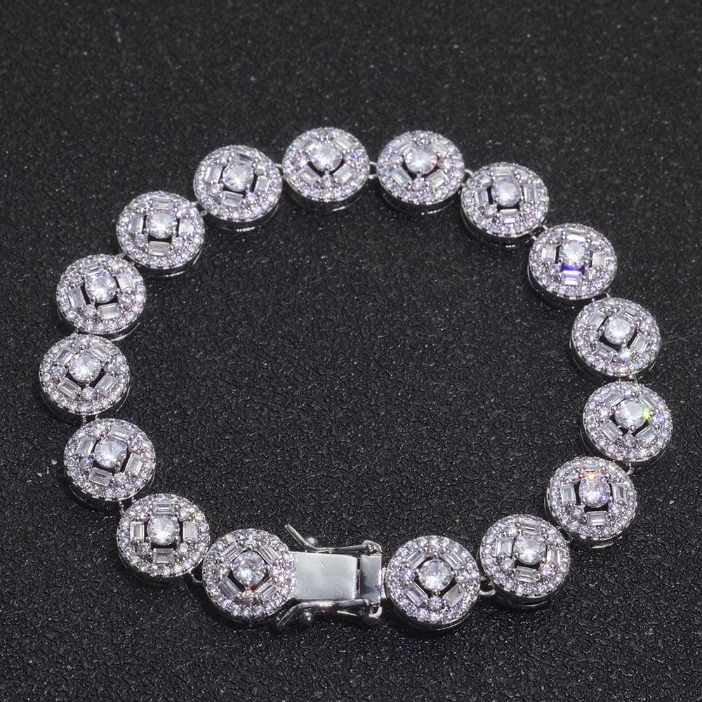 Custom Round & Baguette Mixed-Cut Cluster Bracelet | Elite Bling Jewelry | Caratix - CaratixJewelry