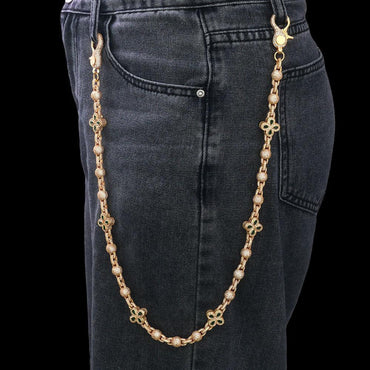 Round Bead Chain Waist Chain Zircon Hip Hop Jewelry Rapper Iced Out Chain | Caratix Jewelry - CaratixJewelry