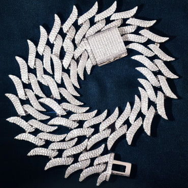 Iced Out Mustache Cuban Chain Necklace with Copper & Zircon | Hip Hop Jewelry | Caratix Jewelry - CaratixJewelry