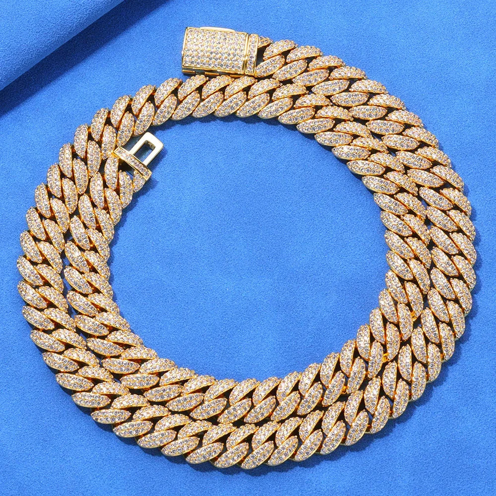 Custom S925 Silver Bubble Cuban Chain | Women's Heavyweight Gold Chain Rapper Style | Caratix - CaratixJewelry