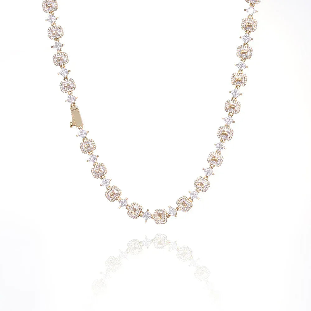 Geometric Zircon Chain Necklace Hip Hop Jewelry for Women | Caratix Jewelry - CaratixJewelry