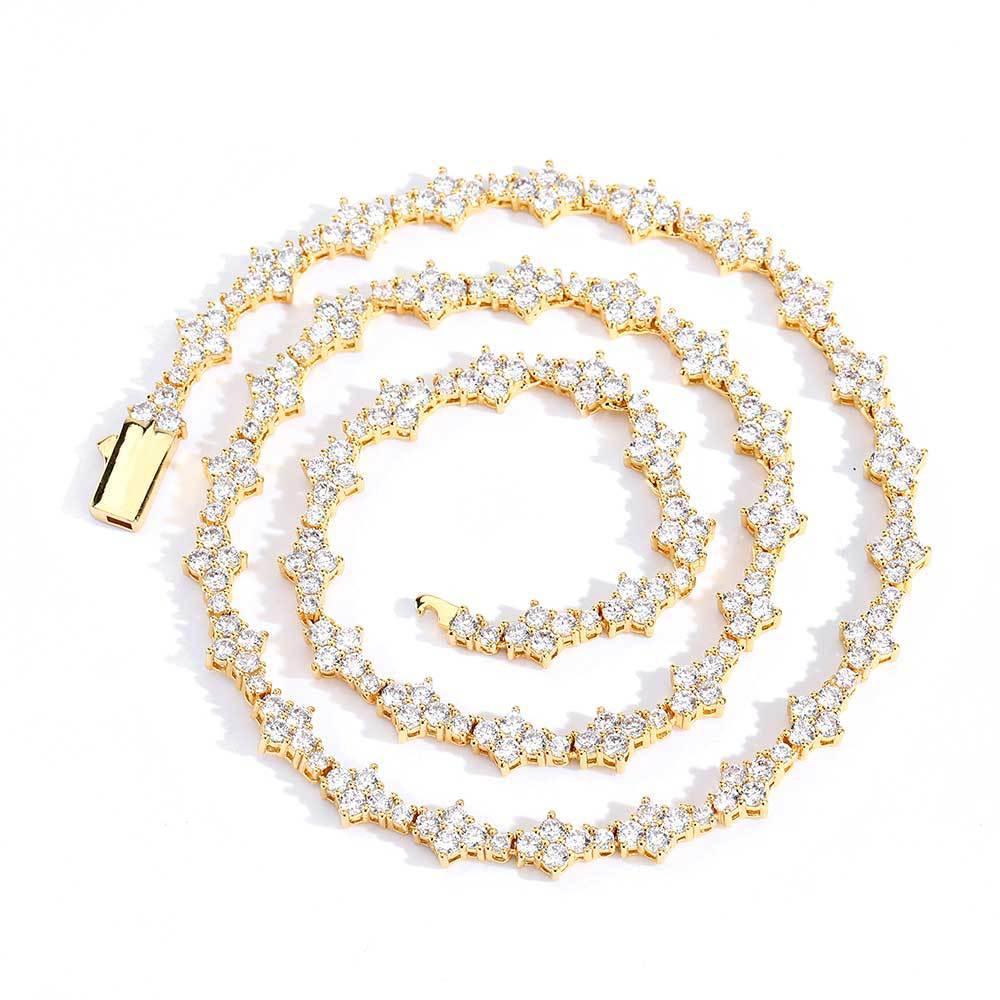 Custom 18K Gold Airplane Moissanite Tennis Chain | Luxury Women's Hip Hop Bling | Caratix - CaratixJewelry