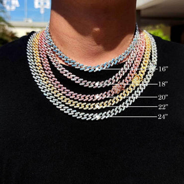 9mm Single Row Cuban Chain Zircon Bling Jewelry Necklace - CaratixJewelry