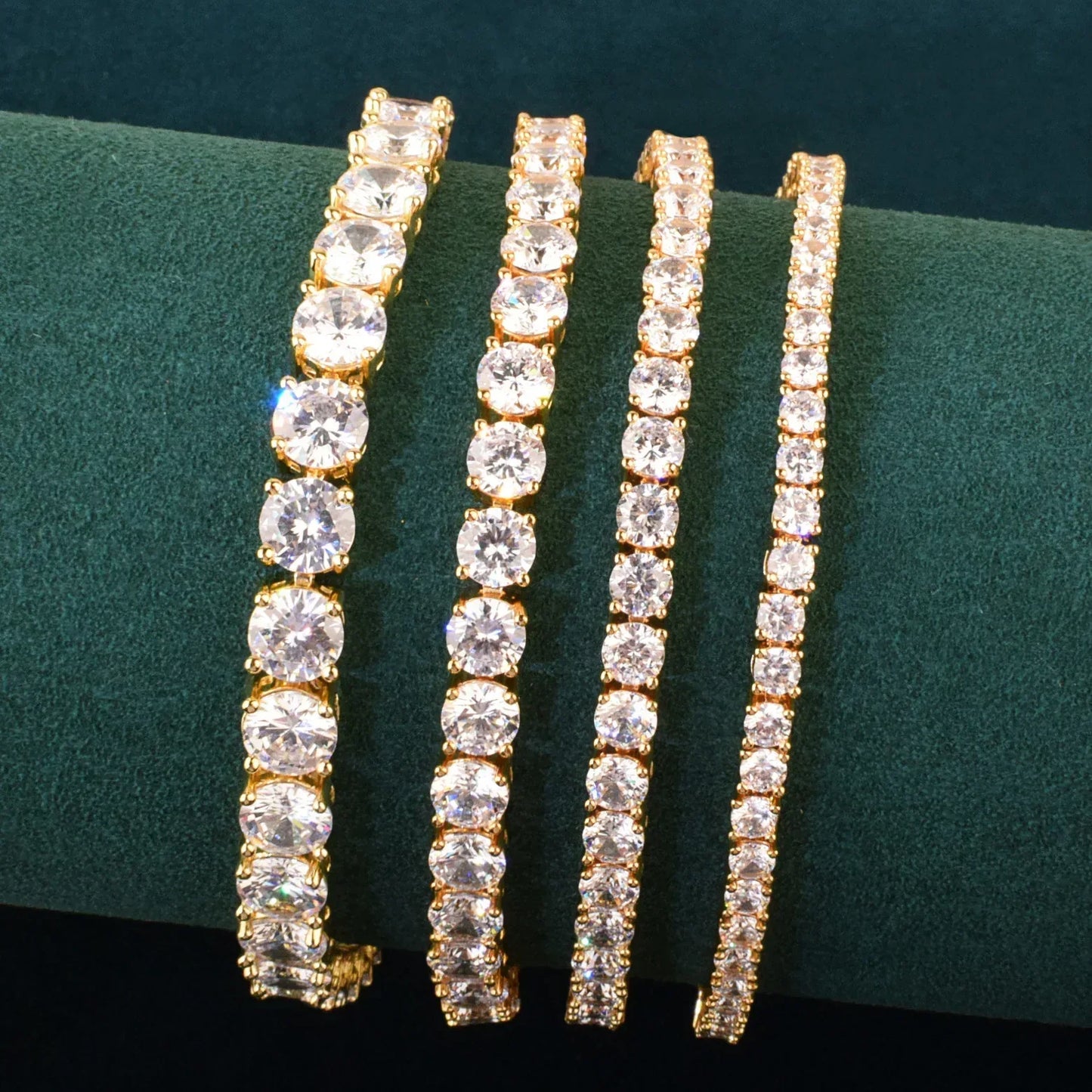Tennis Chain Bracelet with Copper & Zircon | Trendy Single Row Hip Hop Jewelry | Caratix Jewelry - CaratixJewelry
