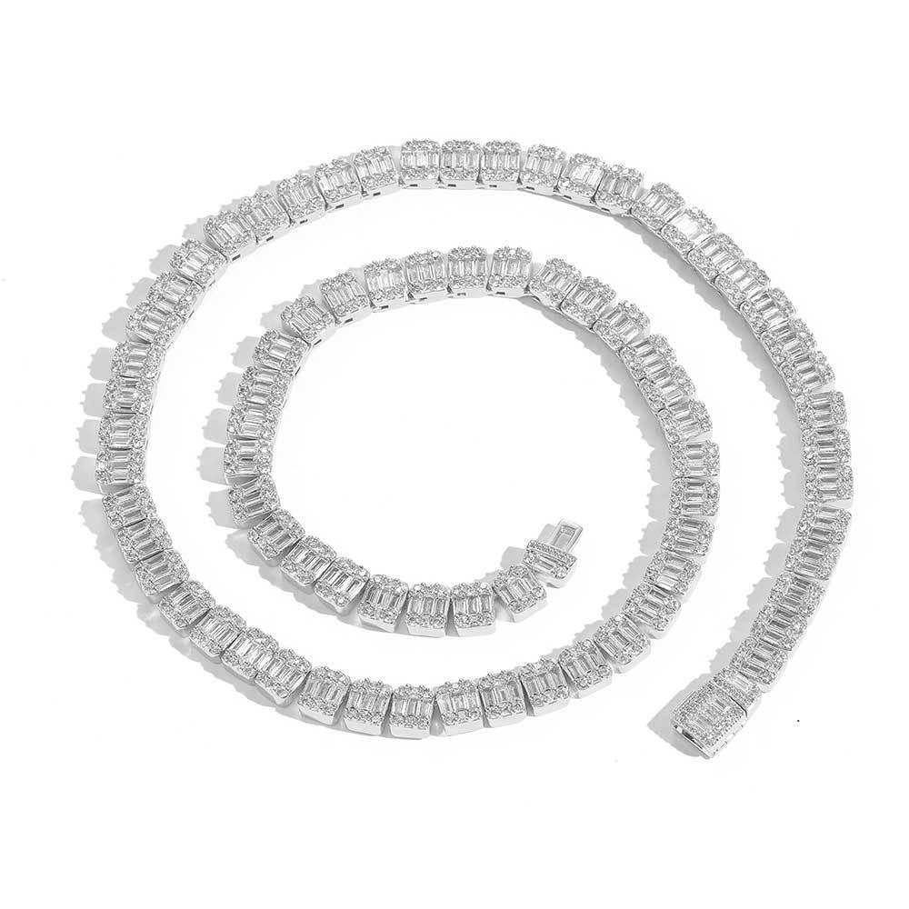 8mm Iced Out Square Chain Zircon Necklace with Flip Lock for Men | Caratix Jewelry - CaratixJewelry