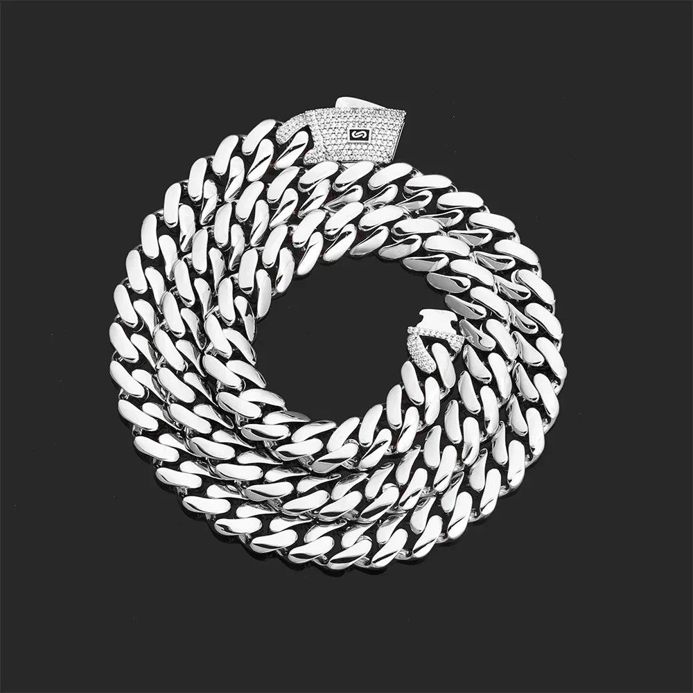Polished Cuban Chain Necklace 14K Gold Tone Hip Hop Jewelry for Men | Caratix Jewelry - CaratixJewelry