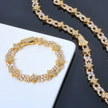 Custom 12mm Star & Infinity 8-Link Chain | Iced Out Gold Chain for Rapper | Caratix - CaratixJewelry