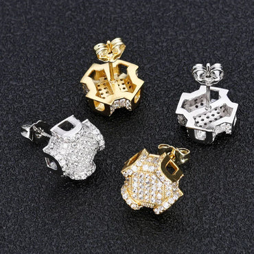 Custom Full Zircon Stud Earrings for Men | Luxury Hip Hop Jewelry | Caratix Jewelry - CaratixJewelry