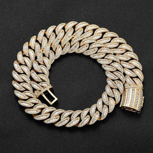 Miami Link Cuban Necklace T-Shape Zircon Hip Hop Jewelry - CaratixJewelry