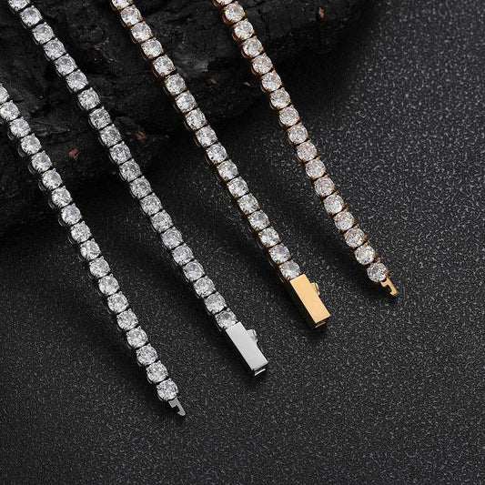 Stainless Steel Tennis Chain Zircon Hip Hop Bling Necklace for Men | Caratix Jewelry - CaratixJewelry