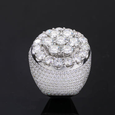 Fully Iced Out Moissanite Men's Ring 925 Silver | Caratix