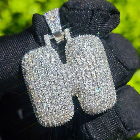 Iced Out Alphabet Letter Pendant | CZ Hip Hop 26-Letter Streetwear Jewelry - CaratixJewelry