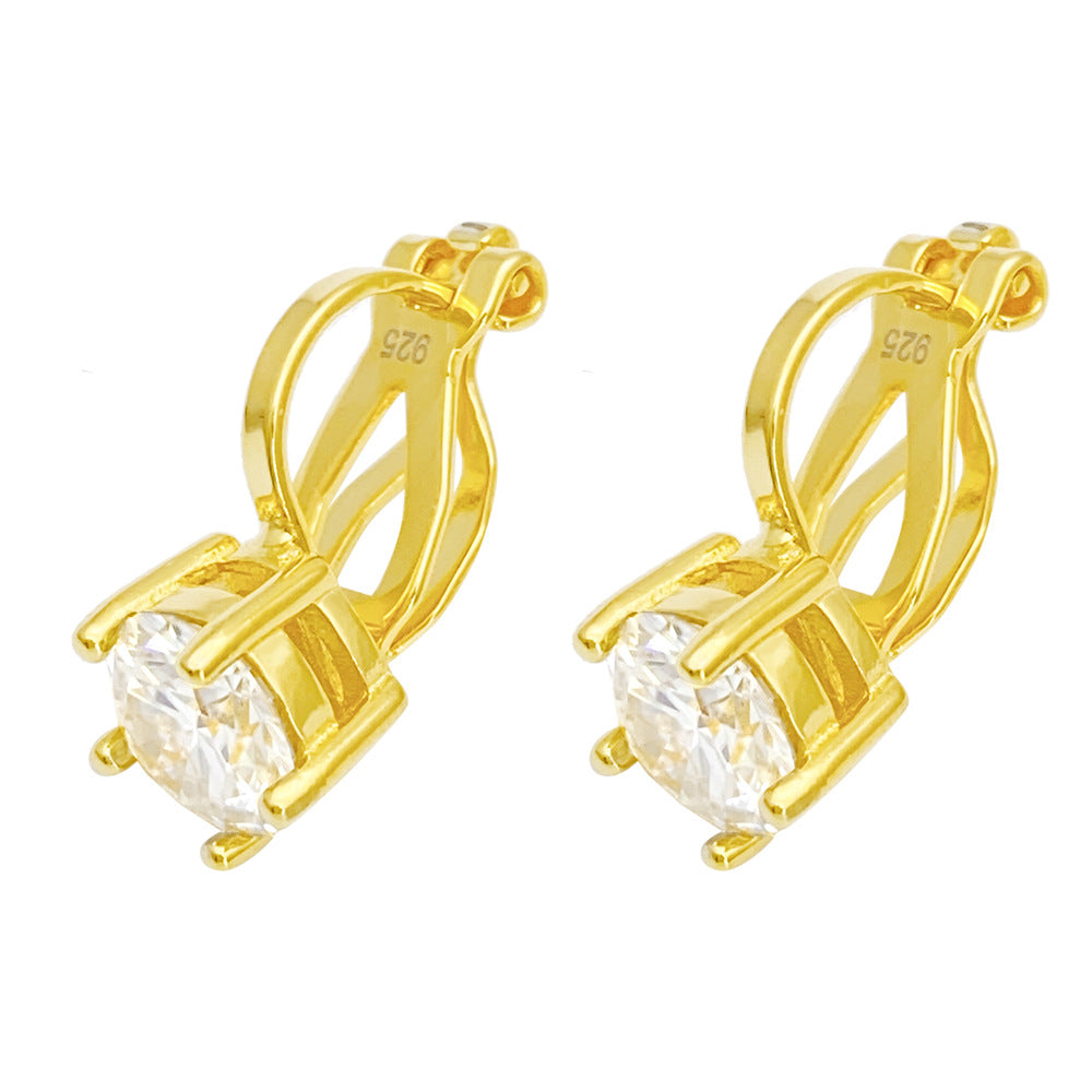 1ct Moissanite Solitaire Earrings S925 Silver | D Color VVS1 Diamond Tester Proven | Caratix