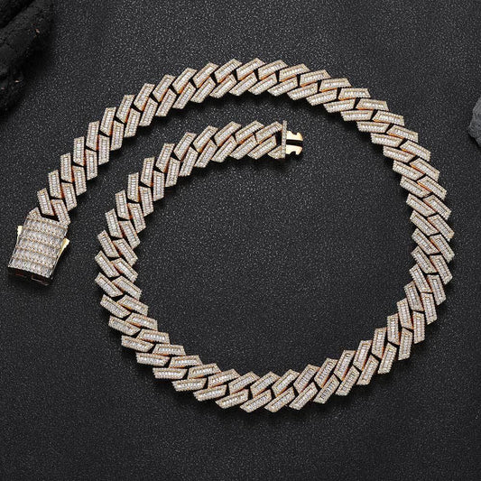 18mm -Shape Cuban Zircon Hip Hop Bling Necklace - CaratixJewelry