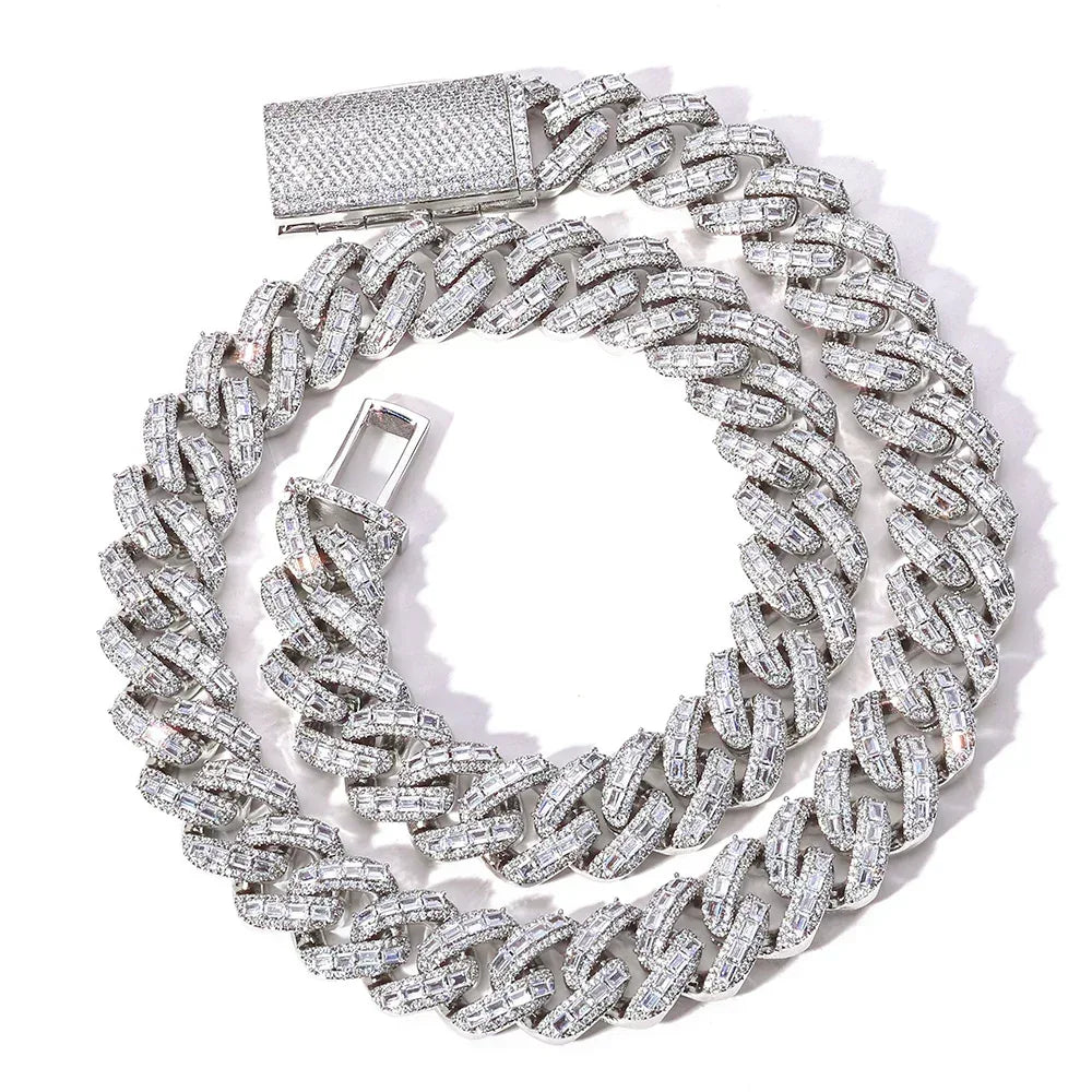 18mm Iced Out Cuban Chain Necklace Mixed Zircon Hip Hop Jewelry for Men | Caratix Jewelry - CaratixJewelry