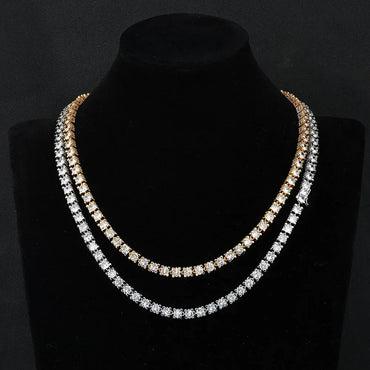 6mm Moissanite Tennis Chain – Custom S925 Sterling Silver Iced-Out Hip Hop Men’s Luxury Streetwear Necklace - CaratixJewelry