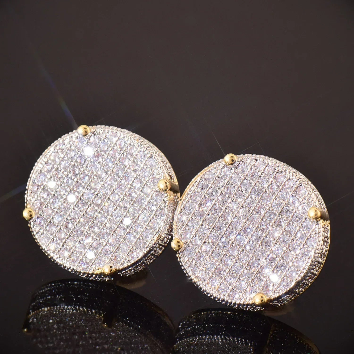 Large Round Stud Earrings | Minimalist Design Hip Hop Jewelry for Men & Women | Caratix Jewelry - CaratixJewelry