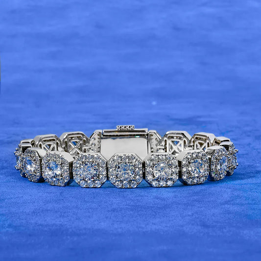 Hip Hop Bling S925 Silver CZ Ice Cube Bracelet – Custom Sugar Cube Link, Luxury Women’s Jewelry | Caratix Jewelry - CaratixJewelry