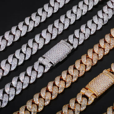20mm Bubble Cuban Chain Necklace Zircon Hip Hop Jewelry - CaratixJewelry