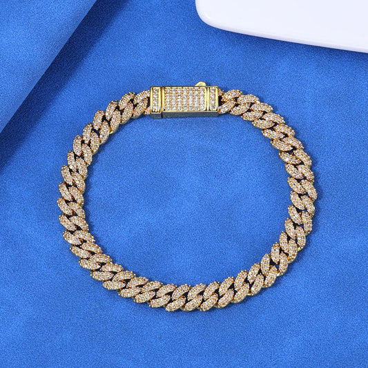 Custom 7mm Double Row Bubble Bracelet Zircon Hip Hop Jewelry for Men | Caratix Jewelry - CaratixJewelry