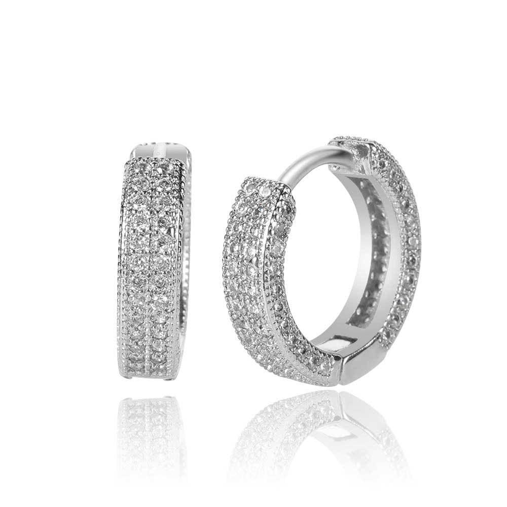 Square Hoop Earrings with Micro-Pave Zircon Stones for Men and Women | Bling Hip Hop Jewelry | Caratix Jewelry - CaratixJewelry