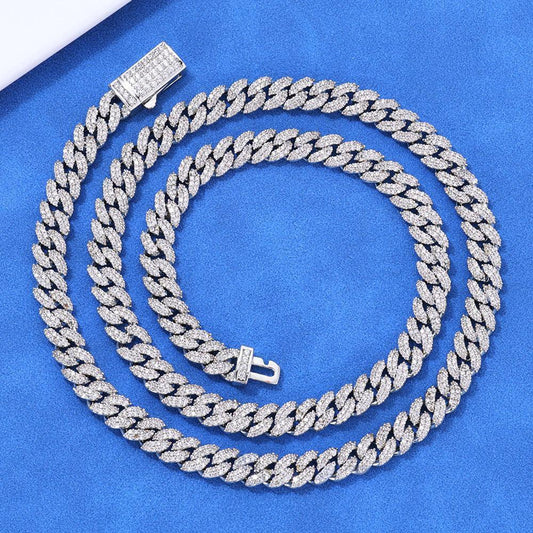 Custom 7mm Double-Row Bubble Cuban Link Necklace - CaratixJewelry