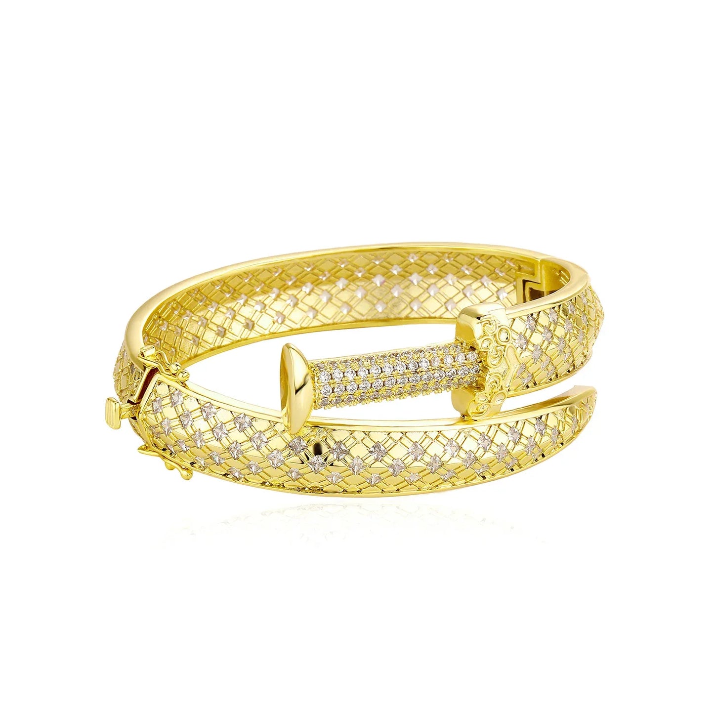 Men's King’s Sword Ring | Micro-Pave Zirconia Warrior Band | Caratix Jewelry