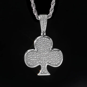 Iced Out Plum Blossom Pendant Necklace Zircon Gold Chain Rapper Style | Caratix Jewelry - CaratixJewelry