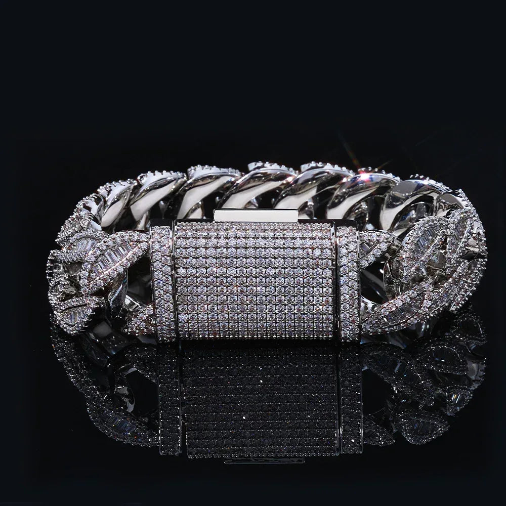 Custom 20mm Baguette Mixed-Cut Cuban Link | Heavyweight Hip Hop Jewelry | Caratix - CaratixJewelry
