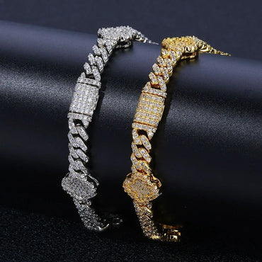 6mm Iced Out Cuban Chain Zircon Rapper Hip Hop Bracelet for Men | Caratix Jewelry - CaratixJewelry