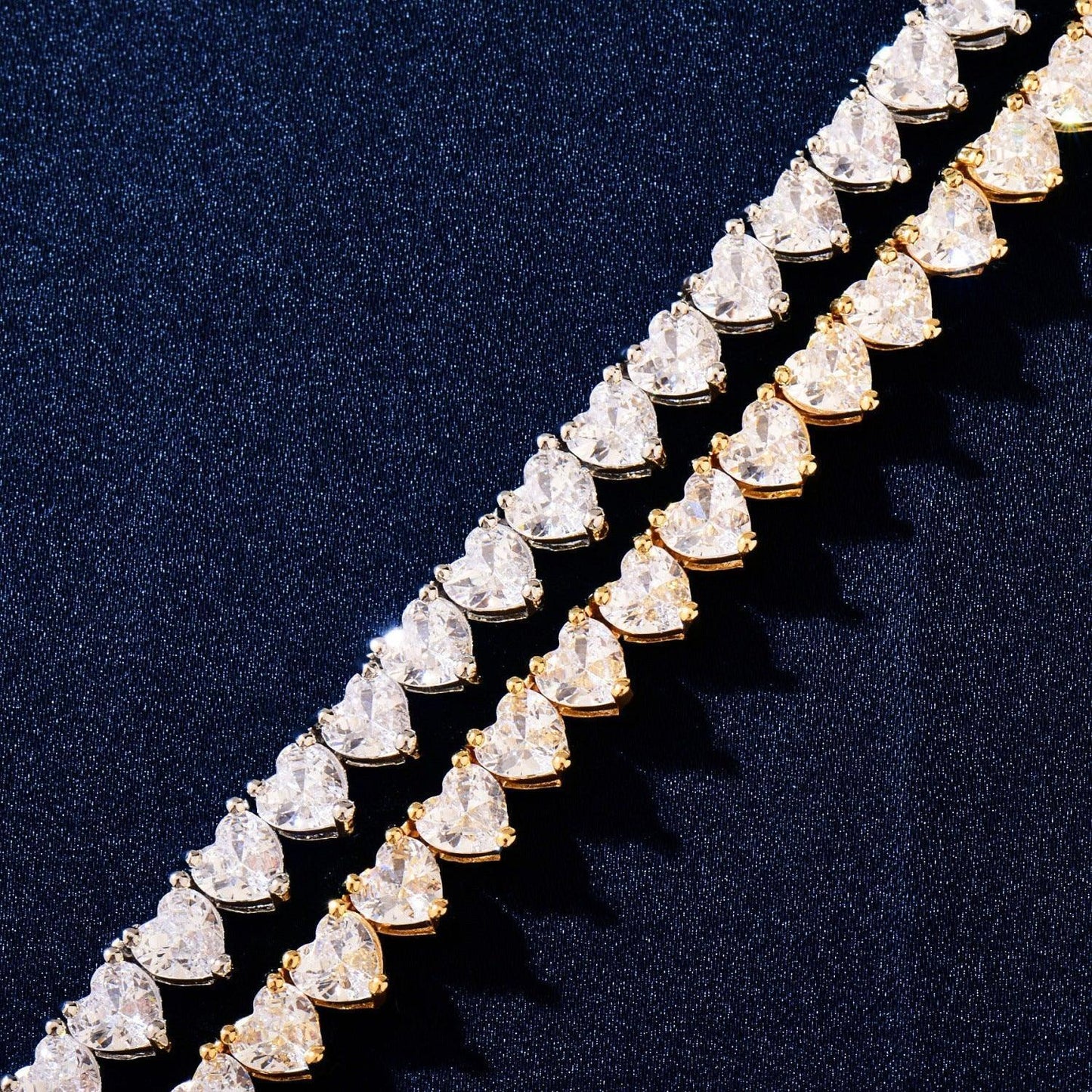 4mm Heart Tennis Chain Necklace with Copper and Zircon Stones | Hip Hop Couples Jewelry – Caratix Jewelry - CaratixJewelry