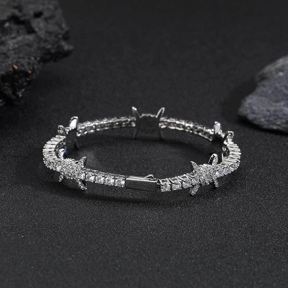 Zircon Tennis Bracelet with Thorn Design and Spring Clasp for Men & Women | Caratix Jewelry - CaratixJewelry