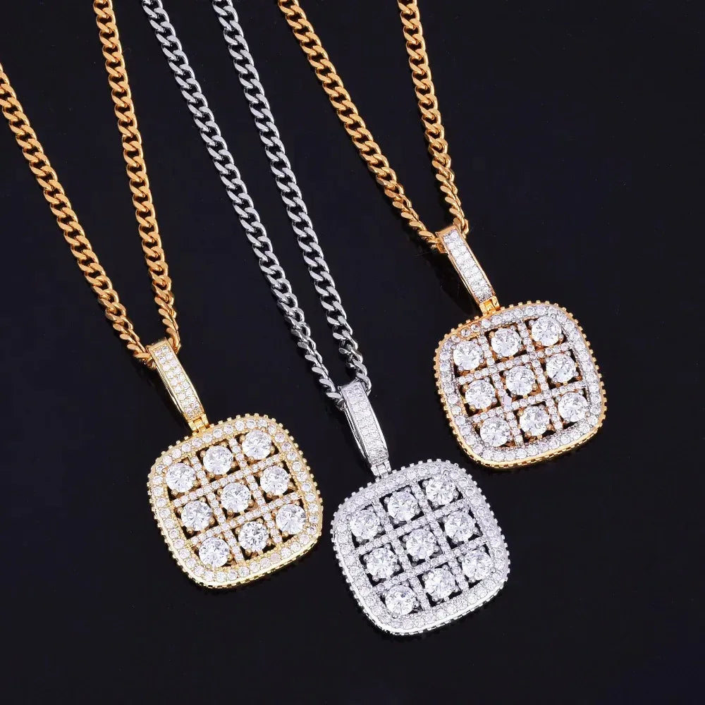 Men's Geometric Zirconia Necklace | Premium Copper CZ Hip Hop Jewelry Caratix - CaratixJewelry