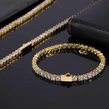 Tennis Chain Necklace with Zircon Stones and Spring Clasp for Men | Iced Out Hip Hop Jewelry | Caratix Jewelry - CaratixJewelry