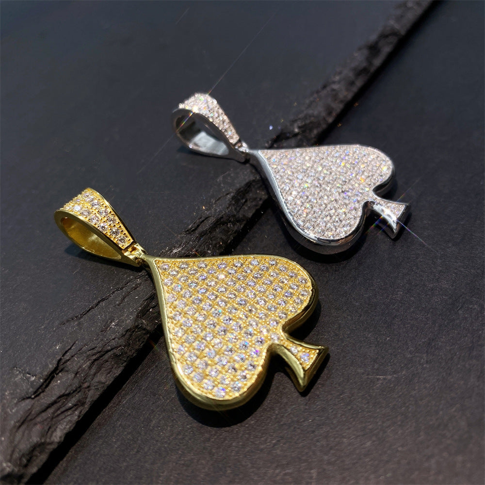 S925 Sterling Silver Moissanite Heart Pendant | Iced Out Heart Charm for Tennis Chain | Caratix