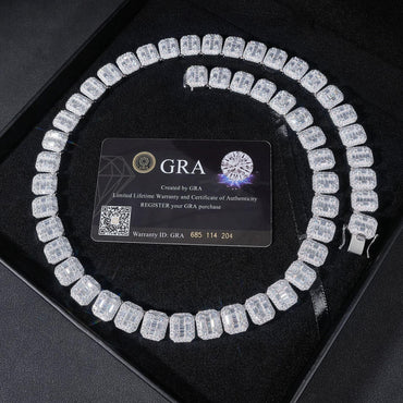 13mm D-Color Moissanite Cuban Link | S925 Silver Men’s Necklace - CaratixJewelry