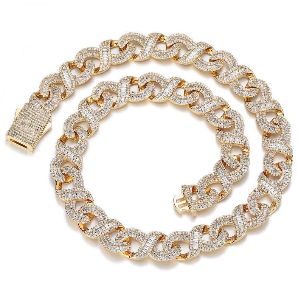 Infinity Figure 8 Cuban Chain Zircon Hip Hop Necklace for Men | Caratix Jewelry - CaratixJewelry