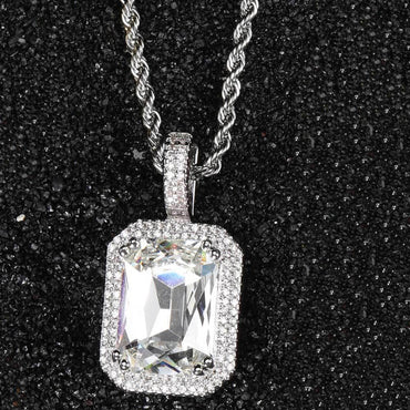 Custom Colored Gemstone Pendant Necklace with Zircon Stones for Men and Women | Caratix Jewelry - CaratixJewelry