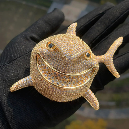 Iced Out Shark Pendant Necklace | CZ Hip Hop Men’s Streetwear Nightclub Jewelry - CaratixJewelry