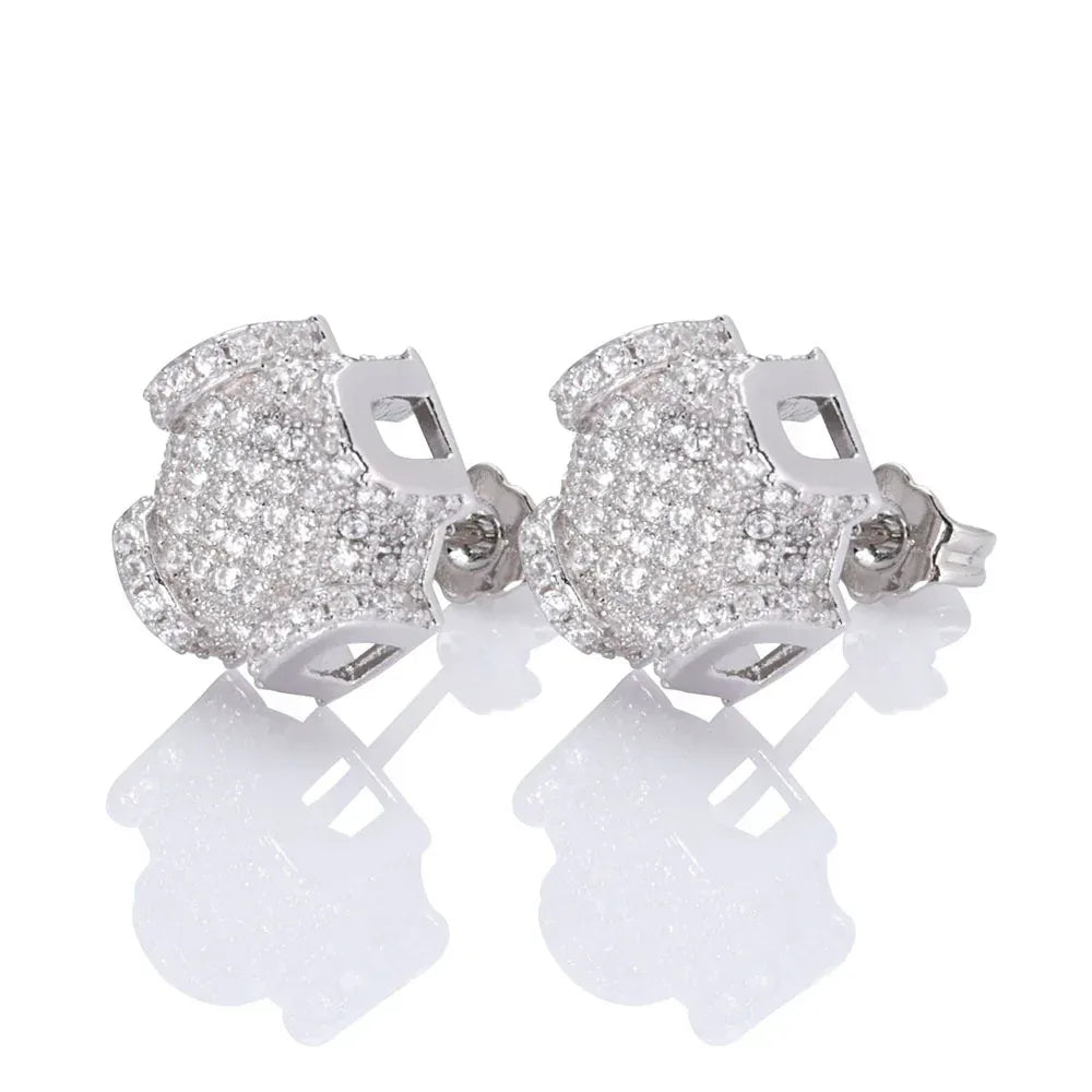 Full Zircon Stud Earrings for Men | Trendy Hip Hop Jewelry | Caratix Jewelry - CaratixJewelry